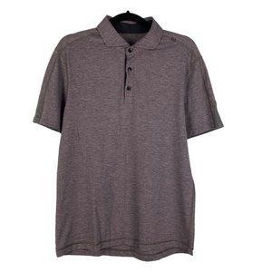 Lululemon Men's Small Purple Performance Polo Shirt Gray Short Sleeve